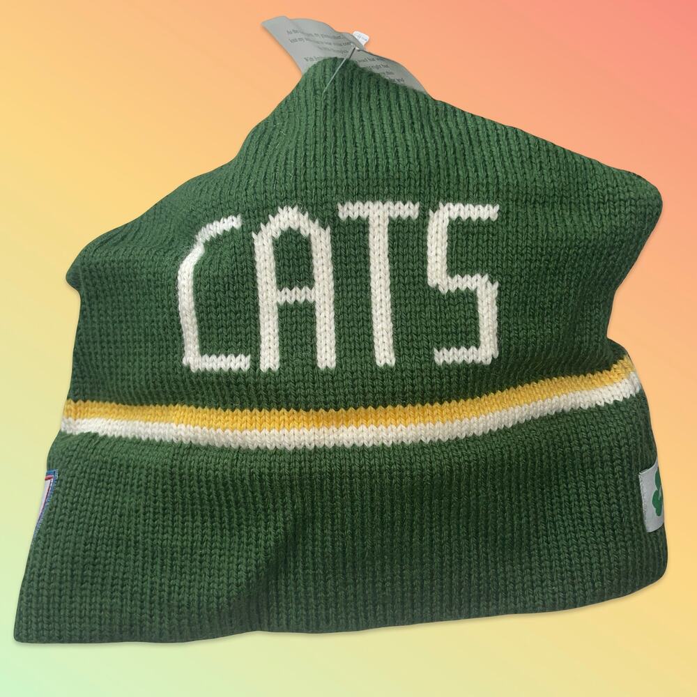 Moriarty Hickory & Tweed Peak Ski Hat Wool Beanie Go Cats VT Handmade Adult